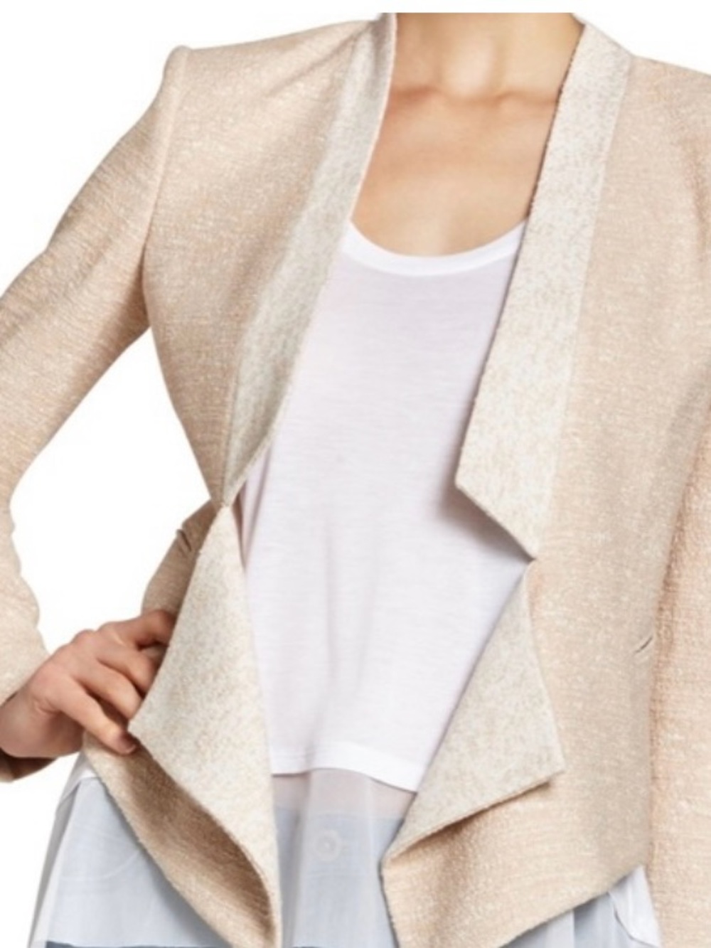 BCBGMaxAzria Blush Cream Satin-Lined Jacket